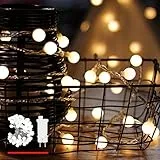 Catena Luminosa, di myCozyLite®, Luci Natalizie da Esterno ed Interno, Globo Bianco Caldo, 15M, Luci Stringa Impermeabili Decorative con 100 LED, Trasformatore a Bassa Tensione DC 31V, Espandibile