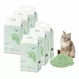6 x 2,6 KG Lettiera per Gatti in Tofu, Lettiera Lavabile per Gatti in Sabbia Naturale Biodegradabile Antiodore, Lettiera per Gatti Ultra Agglomerante, Deodorante e Antipolvere, Tè Verde