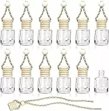 10 Pcs Bottiglia Deodoranti per Auto Vuota,Deodorante per Ambienti Diffusore Bottiglia Ciondolo Olio Aromaterapia Retrovisore Specchio Decor(Cilindrico)