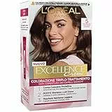 L'Oréal Paris Excellence Crema Colorante Triplo Trattamento Avanzato, 5, Castano Chiaro