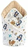 Medi Partners Cuscino cono bambino Minky 100% 75x75cm Cotone Coperta del bambino Doppia faccia Morbido Tutto l'anno Corna per neonati Multifunzionale (Animali Boho con beige Minky)