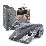 Imetec CaldoPlaid Velvet Square Plaid Riscaldabile, Morbida Coperta Elettrica 150x95 cm, Basso Consumo, Tecnologia Adapto, Dispositivo di Sicurezza, Rapido Riscaldamento, 6 Temperature, Lavabile