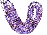 Shree_Narayani Perline rotonde lisce da 6 mm con gemme super sette naturali | Super Seven cristallo di ametista semi preziose perline lisce sciolte | filo da 38,1 cm SNSTR-4956, Pietra, Senza pietre