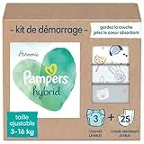 Pampers - Harmony Hybrid Starter Pack, 3 pannolini lavabili + 25 lenzuolini usa e getta - 1 confezione