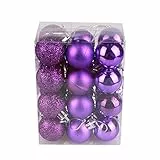 DWQuee 24 palline di Natale ornamenti per albero di Natale - Decorazioni per albero di Natale infrangibili per albero di Natale grande palla da appendere per feste di nozze decorazione