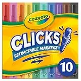 Crayola Washable Markers with Retractable Tips, Clicks, School Supplies, Art Markers, 10 Count
