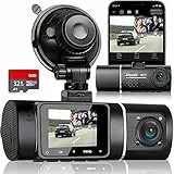 Abask Dash Cam 4K WiFi Telecamera per Auto, con Cabina Cam 4K Visione Notturna, Grandangolare di 310°, G-Sensor, Registrazione in Loop, Monitor di Parcheggio, Scheda SD da 32 GB inclusa…