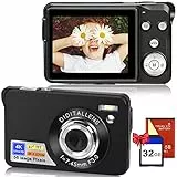 56MP 4K HD Macchina Fotografica Digitale Fotocamera Compatte Ricaricabile Zoom Digitale 20X Schermo da 2,7 Pollici Macchina Digitale Compatta con Scheda da 32GB per Bambini, Studenti,Principianti