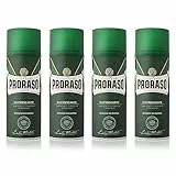 Proraso Schiuma da Barba Rinfrescante, 4 x 400ml, Schiuma barba ad azione rinfrescante con estratti di Olio di Eucalipto e Mentolo, Made in Italy