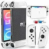 HEYSTOP Custodia Switch OLED per Nintendo Switch OLED,Cover Dockabile Custodia Protettiva Rigida per PC per Switch OLED Console Accessori Switch OLED con Tappi per Thumb Stick