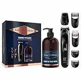King C. Gillette Style Master Kit REGOLABARBA UOMO e DETERGENTE VISO UOMO 3 in 1, Idrata Viso e Barba, Ideale per la Cura della Barba, Confezione Idea Regalo, Set Barba Uomo Professionale