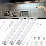 Enteenly Luce Armadio LED, Led Sottopensile Cucina con Controllo del Sensore Touchless, Dimmerabile Barra LED Lampada per Guardaroba, Armadio, Cucina, Scale, Bianco Freddo 6500k, 30cm*3