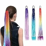 Comius Sharp 36 Pezzi Trecce per Capelli Lisci, Colori Sfumati, Bambina, Estensione Intrecciati Hair Braids Extension