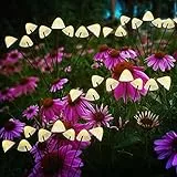 Glovios 4 Pezzi Luci Solari Esterno,8 LED Luci Solari Giardino Esterno,Fungo Lampade da Giardino Solare,Luce Solare Led Esterno per il Patio Giardino, Balcone - IP65 Impermeabile (Fungo)