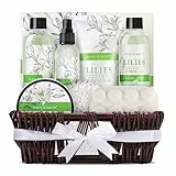 Body & Earth Set Cesto da Corpo Bagno 10 Pcs, Bagnoschiuma, Gel Doccia, Sali da Bagno, Corpo Lozione，Spray Corpo, Idee Regalo Donna Natale Compleanno e Anniversario, Profumo Giglio