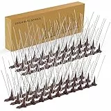 Dissuasori per Piccioni Inox, 3.6 Metri Spuntoni anti Uccelli, Balcone Repellente per Spaventare Piccioni, Corvi, Passeri, Gatti, Protezione del Giardino - Marrone