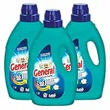 3x detersivo liquido General Universale 5in1 per Lavatrice 28 Lavaggi - 3 Flaconi da 1,26L ciascuno