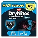 Huggies Drynites Mutandine Assorbenti per la Notte per Bambino, Taglia L (27-57 Kg), Confezione da 52 Mutandine