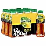 FuzeTea Limone e Lemongrass Senza Zuccheri – 12 Bottiglie da 400 ml, Tè Freddo al Limone con una Nota di Citronella, Senza Zuccheri, in Bottiglia PET 100% Riciclabile, Bevanda Analcolica