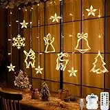 YeahBoom 138 LED Luci di Natale Esterno Interno,3.5M Stringa di Luci Impermeabili,8 Modalità Stringa,Bianca Caldo Natale Luci Stringa,Catena Luminosa Decorazione per Natale,Finestra e Matrimonio