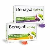 Benagol Herbal Mix, 24 pastiglie Gusto Frutti di bosco, 24 pastiglie Gusto Miele, Integratore Alimentare, Con Vitamina C e Zinco Per il Sistema Immunitario, 2 confezioni, 48 Pastiglie