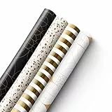 Kraft & Co Confezione da 4 fogli di carta da regalo, 44 cm x 5 m, carta kraft di qualità, ecologica, riciclabile, ideale per regali, arti e mestieri (20 m totali), tradizionale