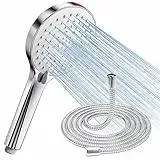 SREWOHS Soffione Doccia con Tubo Anticalcare - Alta Pressione Risparmio idrico Doccia soffione 5 funzioni Getto con Potente modalità Getto per Pulire Piastrelle, Bagno,Universale+ABS 7,5 l/min
