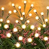 Altsuceser 2 luci solari da giardino, luci solari da giardino, luci solari per esterni, luci impermeabili IP65, luci lucciole ad energia solare, luce oscillante per vialetto, cortile, patio,