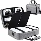 ZtotopCase Custodia da Trasporto Compatibile con PS5 Base Console e Disco / Edizione Digitale, Borsa per Controller/Giochi, Cuffie da Gioco e Accessori - Grigio