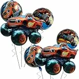 5pcs Camion Della Fiamma Palloncini - simyron Compleanno Mostro Camion, Palloncini Festa Camion Della Fiamma Articoli per Feste Compleanno Bambini Palloncino in Film Alluminio