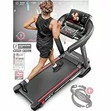 Sportstech - F37s Tapis Roulant Pieghevole Professionale, Dotata di LED con 15 Livelli di Inclinazione, 7 Cavalli, Cuscino con Display LCD e Console