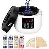 himaly 500ML ScaldaCera Professionale Elettrico Ceretta Kit Depilazione Fornetto Riscaldatore Schermo Leggibile Aggiustare La Temperatura e Mantenere La Temperatura 4 * 100g di Cera 20 Spatole