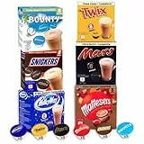 Bevande al cioccolato compatibili con Dolce gusto, 48 capsule di cioccolata calda Mars, Twix, Milkyway, Snickers, Bounty e Malteser