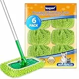 KEEPOW Panni per pavimenti asciutti / panni per pavimenti bagnati per Swiffer Sweeper Mop, tamponi in microfibra lavabili e riutilizzabili per la pulizia di pavimenti duri/pavimenti in legno, 6 pezzi