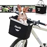 auvstar Cestino di Tela per Biciclette,Cestino della Bicicletta Pieghevole, Cestino per Bici Staccabile, Animali Domestici Multiuso per Cestino, Borsa per la Spesa, Campeggio all'aperto,(Nero)