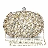 UBORSE Borsetta da Sera Donna Pochette Strass Cerimonia Elegante Clutch Piccolo con Catena,Sequin Purse Clutch per Cocktail Matrimonio Party