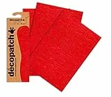 Decopatch C336O - 1 BUSTA da 3 fogli di carta stampata 30x40 cm, cracklé Rosso