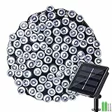 NEXVIN Luci Natale Esterno Solare 20M 200 LED Catena Luminosa Esterno Solare Impermeabile, 8 Modi, Luci Natalizie da Esterno Energia Solare Decorative per Albero Giardino Patio (Bianco Freddo)