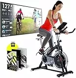 Sportstech Cyclette Professional SX200 - Marchio di qualità Tedesco - Eventi Video e Multiplayer App, volano da 22KG, Supporto Braccia -con Trasmissione a Cinghia- Bici Fino a 125Kg,eBook Gratis