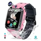 JUBUNRER Smartwatch Bambini GPS Tracker per Smartwatch Bambina GPS Orologi Bambino Orologio Telefono Impermeabile IP68 Sveglia Giochi Puzzle HD Foto GPS e Telefono Ragazze Ragazzi Bambini