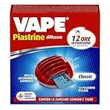 Vape Diffusore Elettrico Classico Contro Zanzare comuni e tigre, Durata 12 Ore, con 10 Piastrine incluse