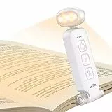 Gritin Luce da Lettura Libri a Letto, 7 LED Lampada Ricaricabile con Clip, 3 Modalità di Temperatura Colorei (Mista/Bianca/Ambrata) e 5 Luminosità Regolabili,90° Flessibile