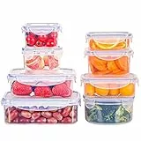 Contenitori Ermetici per Alimenti [8 Pezzi], Contenitori di Plastica Riutilizzabili, Senza BPA Contenitori Alimenti, 100% a Prova di Perdite, Lavastoviglie, Congelatore e Microonde, 0.24-1.5 L