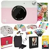 KODAK Printomatic Fotocamera istantanea (Rosa) Pacchetto all-Inclusive + Carta Fotografica Zink (20 Fogli) e Molto Altro