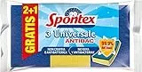 Spontex Universale Delicata Antibatteria 2+1, Spugna Abrasiva in Poliuretano, Dotata di Agente Antibatterico sulla Fibra, Formato 2+1 gratis