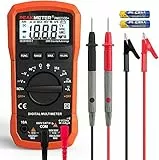 Multimetro digitale，COCZOW Multimetro digitale con scala automatica AC DC Corrente Tensione Resistenza Capacità Tester di frequenza NCV con puntali Multimetro digitale portatile
