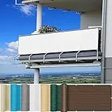 Schermi Divisori e Protettivi 140 x 500 cm Protezione Raggi UV 95% Recinzioni da Esterno con Occhielli e Fascetta per balconi Giardino, Bianco