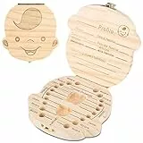 GeekerChip Scatola per Denti da Latte[Ragazzi],Realizzata a Mano in Legno Durevole Denti Box Decidui Salva Ricordi di Ragazzi[Versione Italiana]