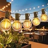 ONSTUY Catena Luminosa Esterno,15 Metri Catena Luminosa G40 LED con 25 Lampadine,2700K Bianco Caldo,IP65 Impermeabile Luci da Esterno Giardino per Giardino,Gazebo,Matrimonio,Natale,Partito