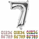 Boland- Palloncino Mylar Numero '7' (36cm), Argento, Colore Silver, 36 cm, 22017